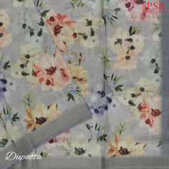 Sandrine Grey Semi Dupion Dress Material