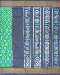 Parakeet Green & Peacock Blue Pochampally Ikat Silk Saree