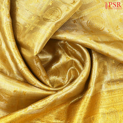 Golden Kanchipuram Tissue Jacquard Silk Saree