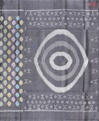 Intense Grey Pochampally Soft Silk Saree