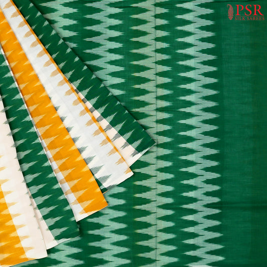 Tricolor Ikkat Cotton Saree