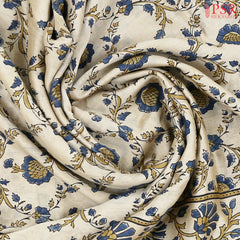 Beige Jaipur Cotton Printed Saree