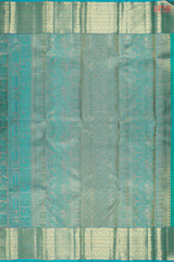 Turquoise Blue Kanchipuram Jacquard Silk Saree
