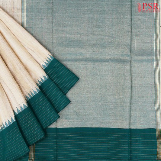 Royal Beige Kadhi Tussar Silk Saree