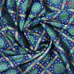 Dark Yale Blue Banarasi Silk Saree