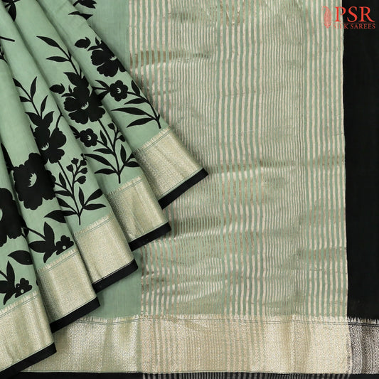 Asparagus Green Asssam Saree