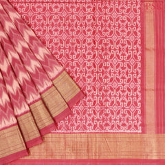 Onion Pink Pochampally Silk Ikat Saree