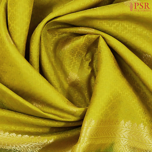 Olive Yellow Fancy Kanchipuram Silk Saree