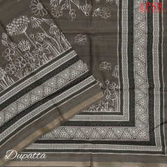 Dark Taupe Silk Cotton Dress Material