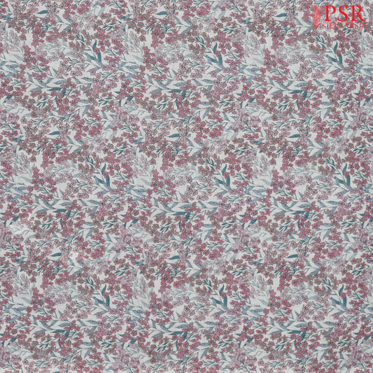 Pastel Blue Linen Print Running Material