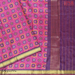 Violet Soft Patola Semi Silk Dress Material
