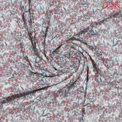 Pastel Blue Linen Print Running Material