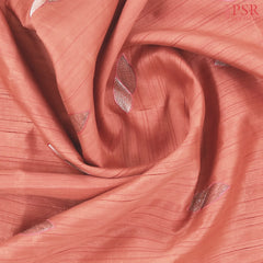Coral Peach Kosa Embroidery Saree