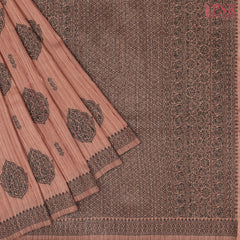Coral Peach Semi Banaras Saree