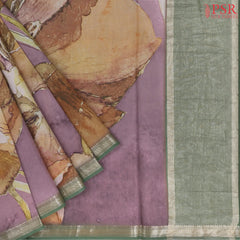 Orchid Purple & Orange Chiniya Silk Saree