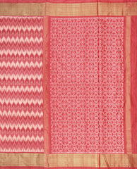 Onion Pink Pochampally Silk Ikat Saree