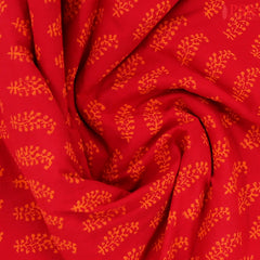 Crimson red Jaipur Cotton Print Running Material