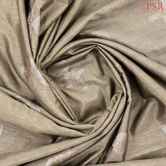 Dark Taupe Raw Silk Banaras Saree