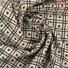 Beige Silk Cotton Saree