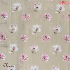 Greyish Olive Pashmina Organza Embroidery Saree