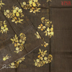 Mocha Brown Tassar Silk Dress Material