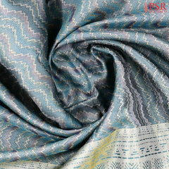 Dark Turquoise Designer Kanchipuram Jacquard Silk Saree