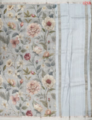 Columbia Blue Printed Tissue Saree