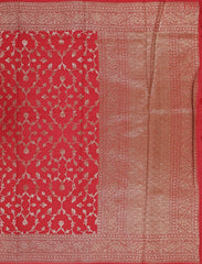 Red Chiniya Silk Saree