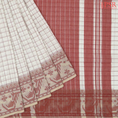 Floral Beige Byloom Cotton Saree