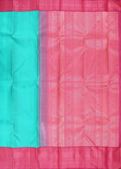 Verdigris Blue Kanchipuram Silk Saree