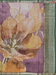 Orchid Purple & Orange Chiniya Silk Saree