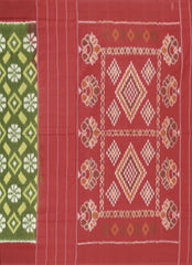 Pickle Green Ikkat Cotton Saree