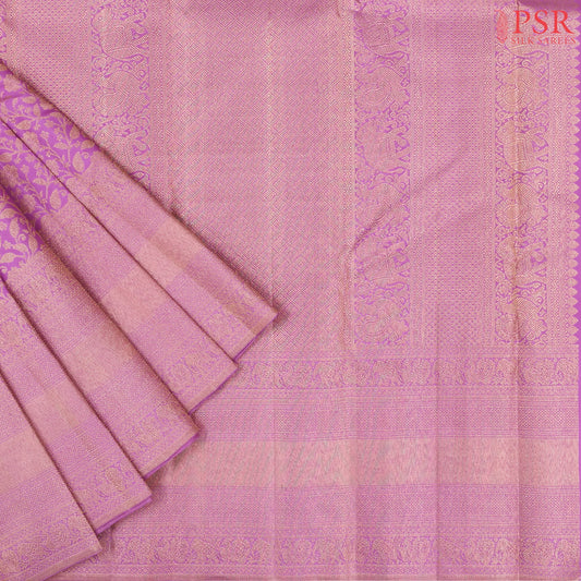 Fuchsia Pink Kanchipuram Jacquard Silk Saree