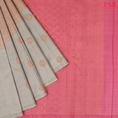 Light Grey Kanchipuram Silk Saree