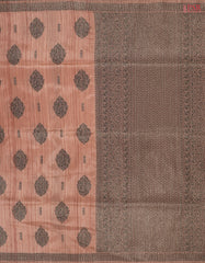 Coral Peach Semi Banaras Saree