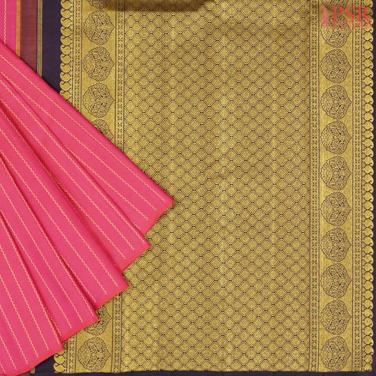 Strawberry Pink Kanchipuram Silk Saree