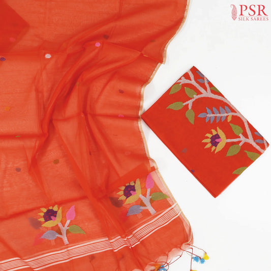 Saffron Byloom Cotton Dress Material