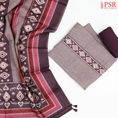 Dark Mauve Jute Dress Material