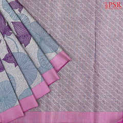 Silver Grey Kanchipuram Jacquard Silk Saree