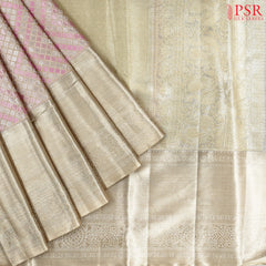 Light Pink & Beige Kanchipuram Tissue Silk Saree