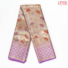 Golden Purple Kanchipuram Jacquard Tissue Silk Saree