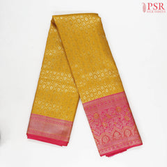 Turmeric Yellow Kanchipuram Jacquard Silk Saree