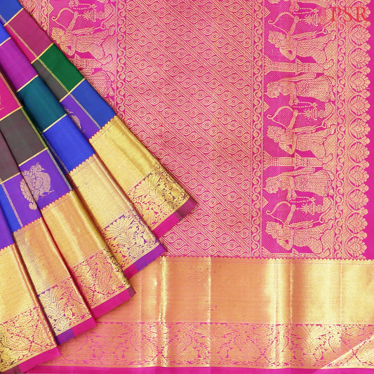 Multicolor Kanchipuram Silk Saree