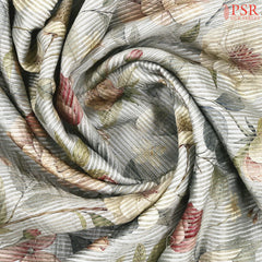 Columbia Blue Printed Tissue Saree