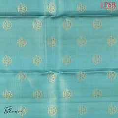 Dark Turquoise Designer Kanchipuram Jacquard Silk Saree