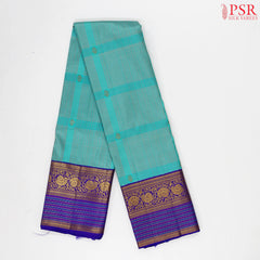Turquoise Blue Kanchipuram Silk Saree