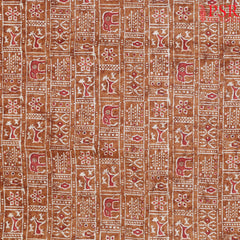 Copper Orange Semi Tassar Print Running Material
