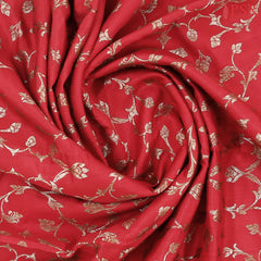 Red Chiniya Silk Saree