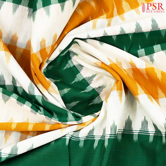 Tricolor Ikkat Cotton Saree