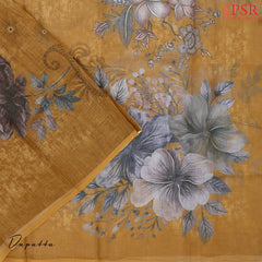 Dark Mustard Tissue Dress Material